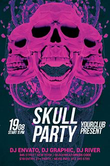 Skull Party Poster Template