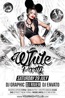 White Club Flyer Template
