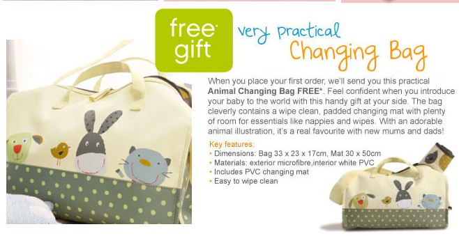 off Â£20+ order + free changing bag gift using order code @ Vertbaudet ...
