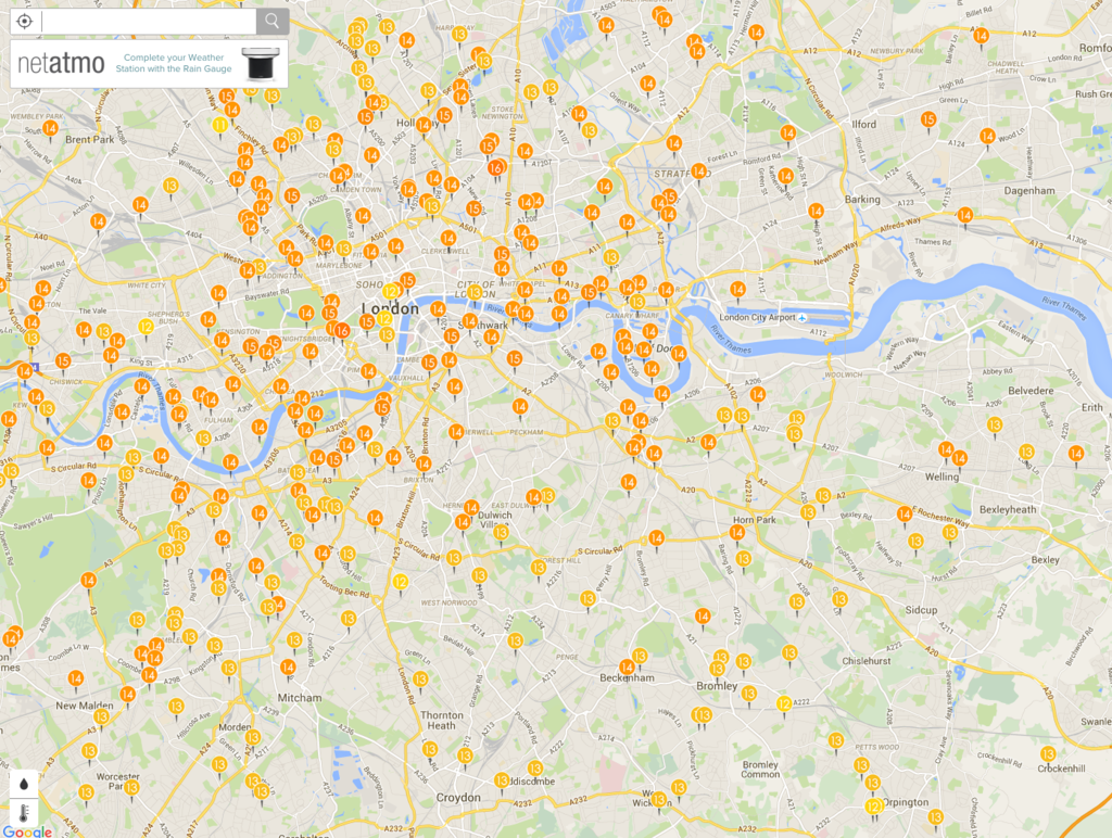 London Netatmo map