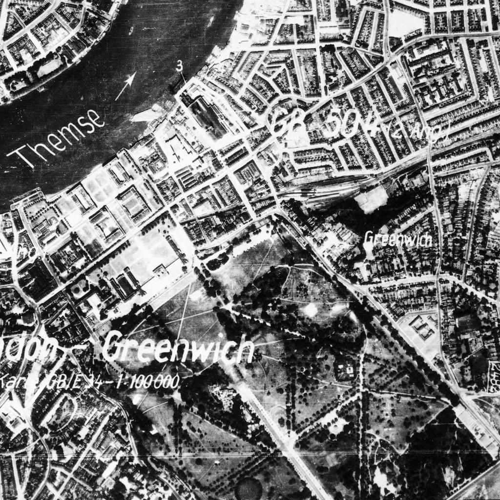 WW2 reconnaissance photo Greenwich Park