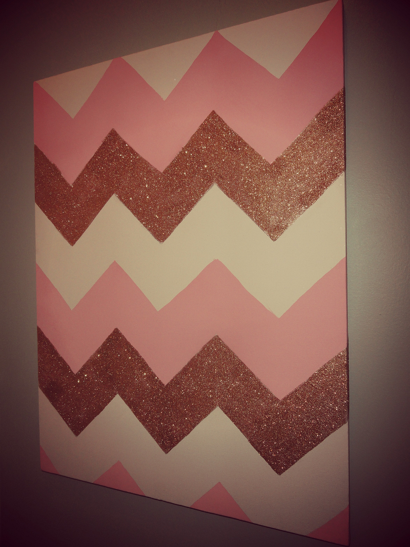 Glittered Chevron Canvas