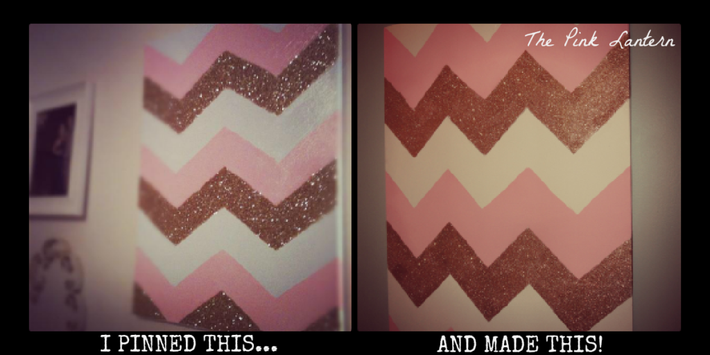 The Pink Lantern Chevron Canvas